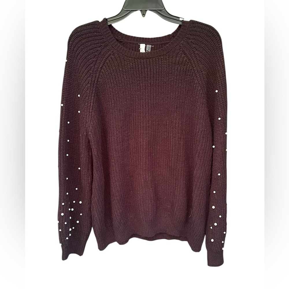NY collection Pearl Embellished Black Knit Sweater Women’s 2X